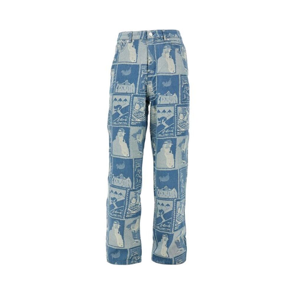 Les Deux Men Stamp Jacquard Denim Jeans